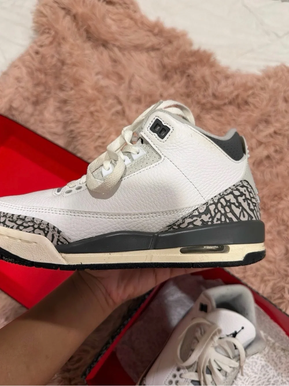 Jordan Boys White, Gray and Black Retro Basketball Sneakers